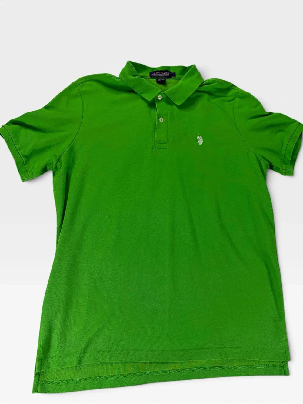 U.S. Polo Assn Men’s Performance Pique Polo Shirt Green Size L